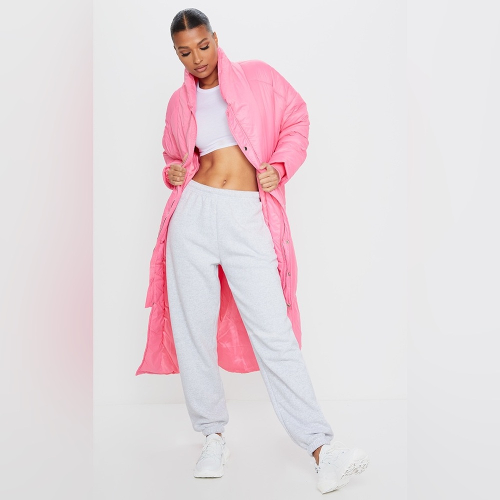 🚩SOLD🚩 Pink Midi Oversized Puffer Coat - Picture 3 of 5